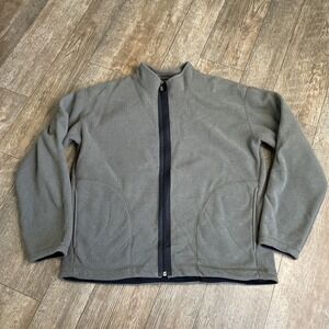 Mountain Hard Wear Full Zip Fleece Jacket Womens 12 Gray Green Sweatshirt USA